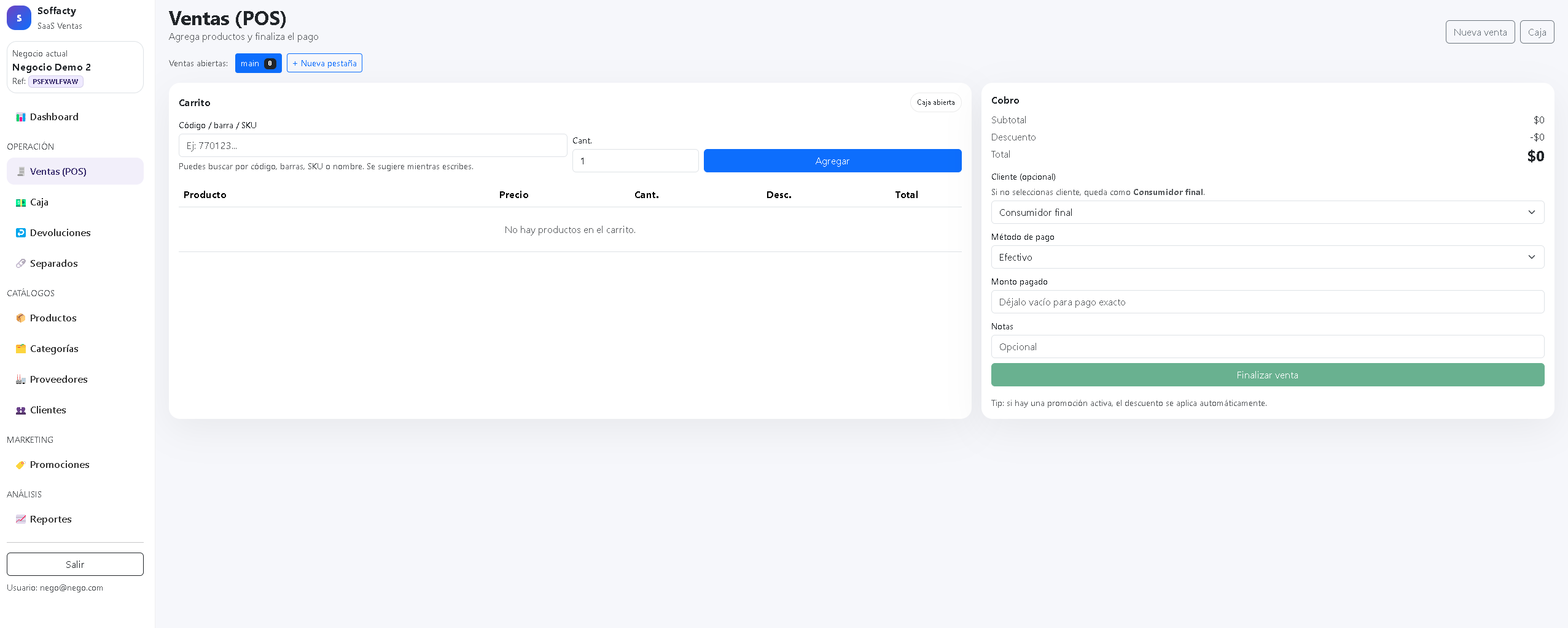 Soffacty - Dashboard